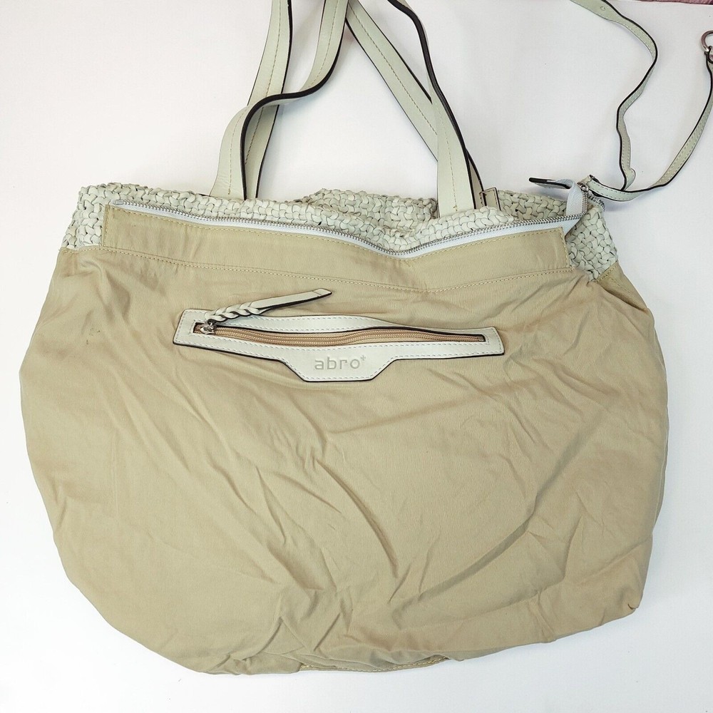 Abro Soft Leather Weave Bag Sage Green - Picture 7 of 10